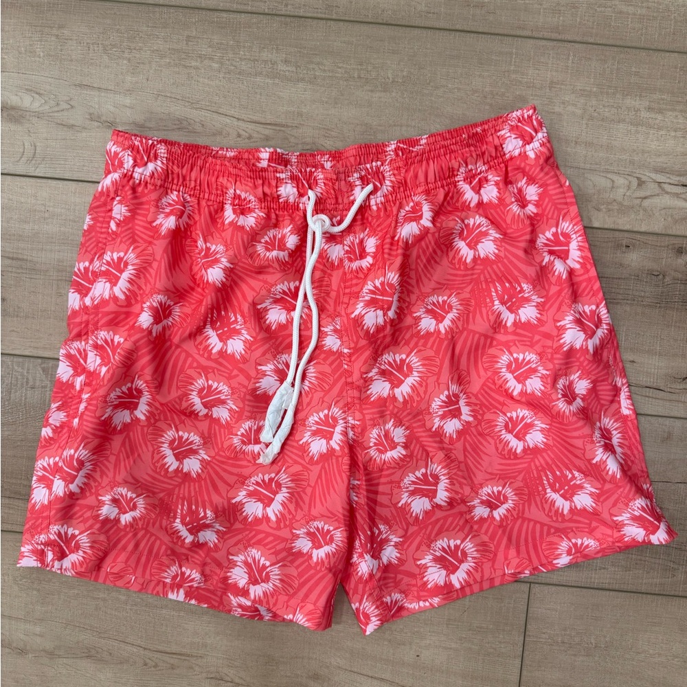 Southern Tide Pink Floral Swim Trunks